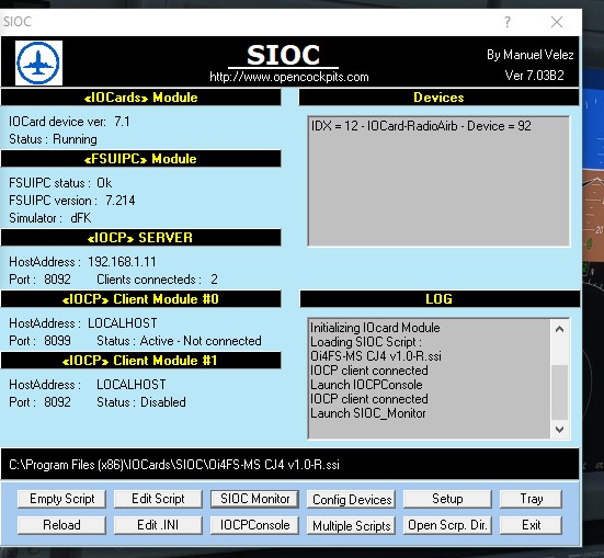 SIOC Main Screen